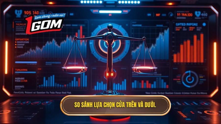 3. So sánh lựa chọn cửa trên và dưới.